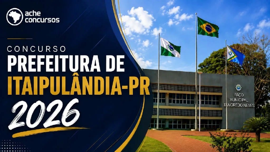 Prefeitura de Itaipulândia lança concurso com 36 vagas e remuneração de até R$ 15 mil em 2026