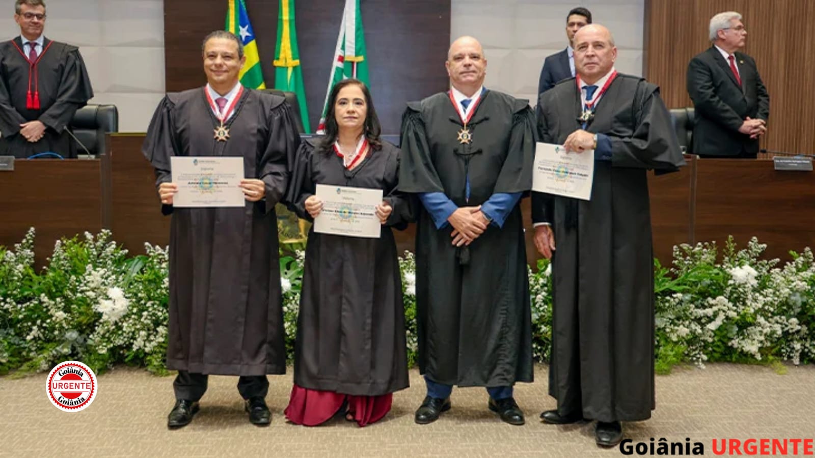 Presidente Leandro Crispim empossa três novos desembargadores, em Goiânia