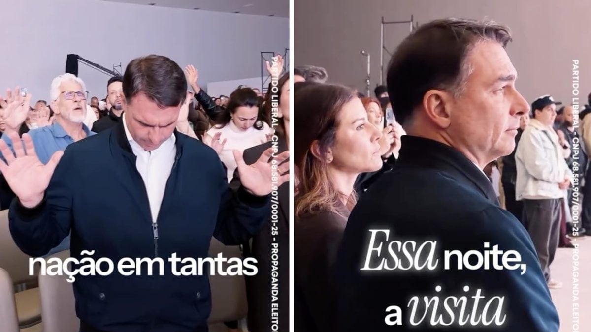 Flávio participou de culto em SP e vai ao Ato na Paulista nesta 2ª (7.set.)