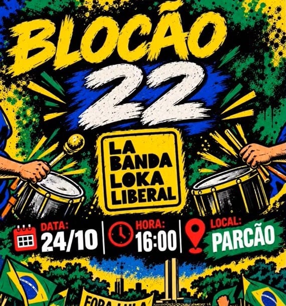 Dica do editor - Blocão 22 estará com a Banda Loka Ligberal, amanhã, no Parcão