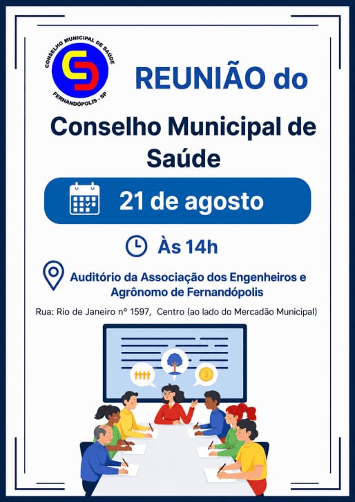 Conselho de Saúde de Fernandópolis faz 13ª reunião nesta sexta-feira