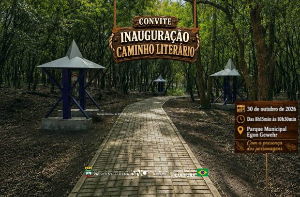 Presidente Lucena inaugura Caminho Literário no dia 30 de outubro com programação para crianças
