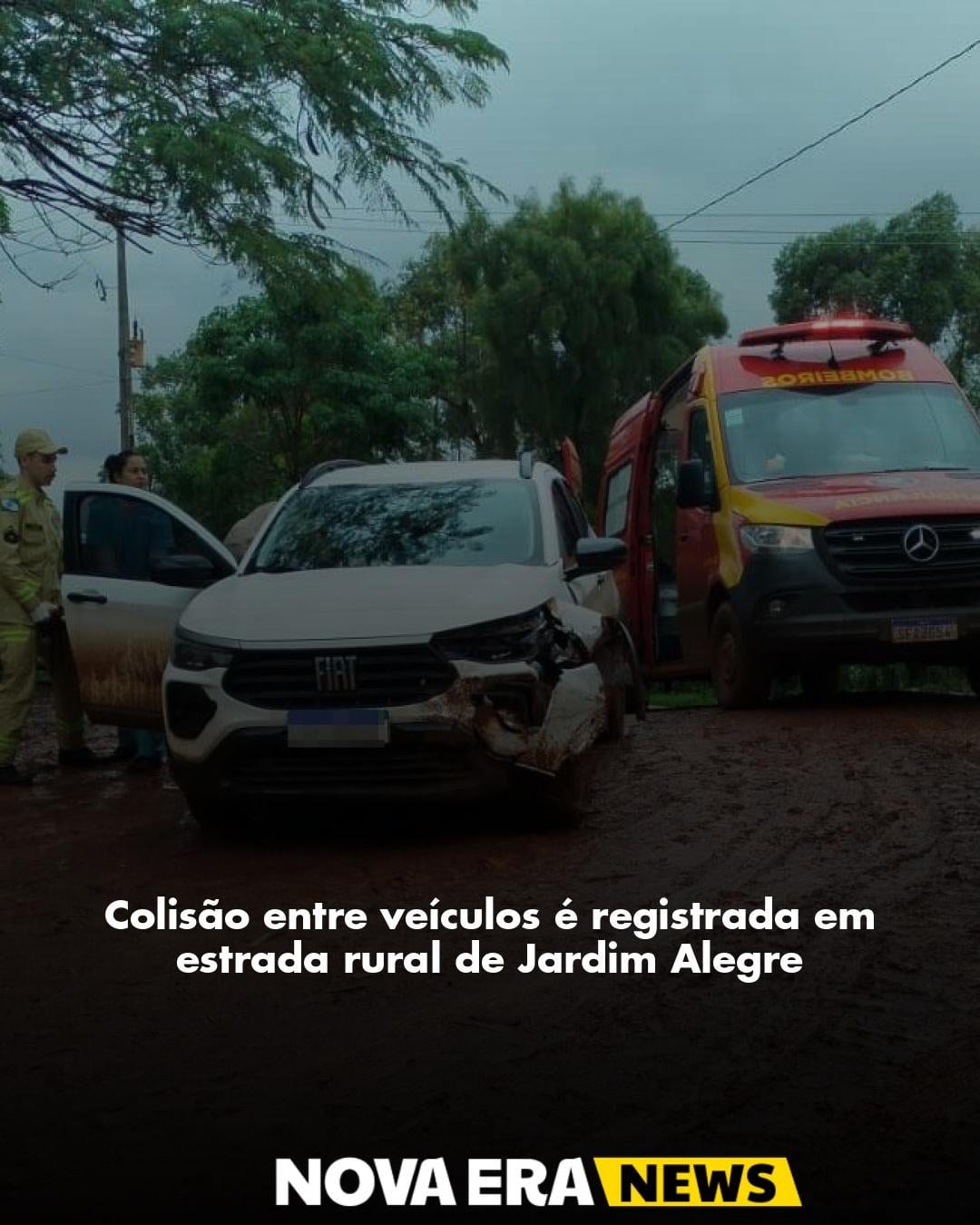 Colisão entre veículos é registrada em estrada rural de Jardim Alegre