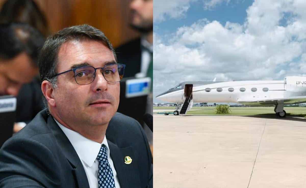 Jatinho de luxo que levou Flávio Bolsonaro aos EUA tem camas, open bar e até espaço para pets