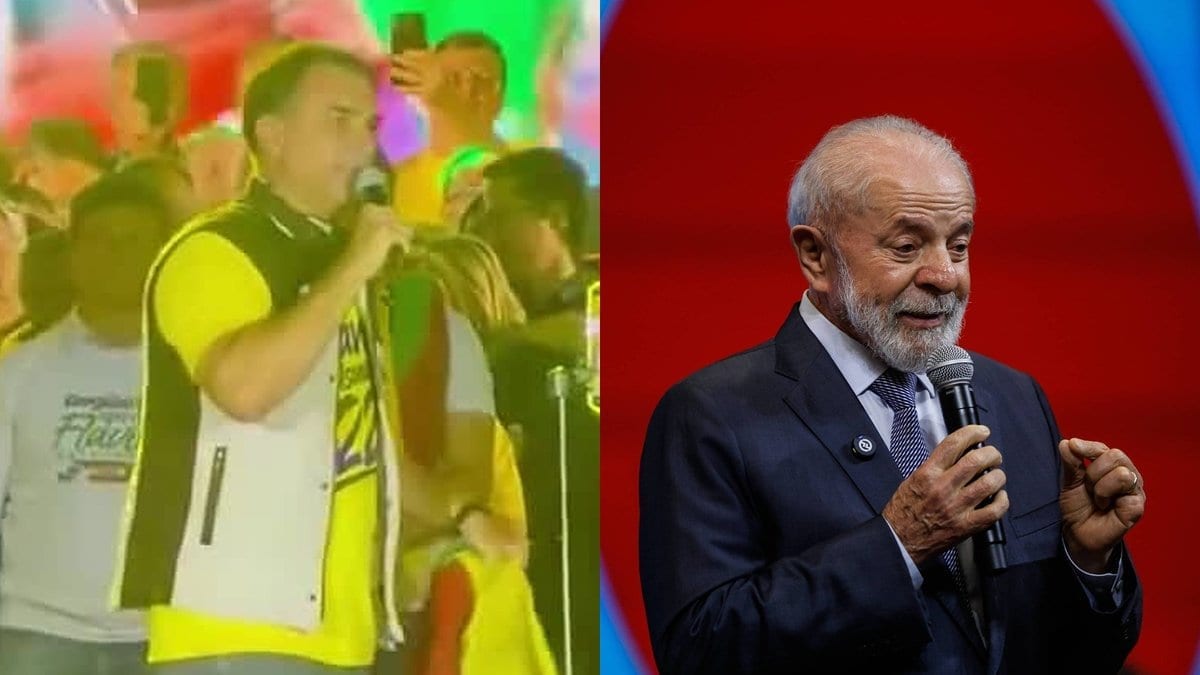Flávio Bolsonaro chama Lula de “representante do PCC” em comício em Porto Alegre e desafia o presidente