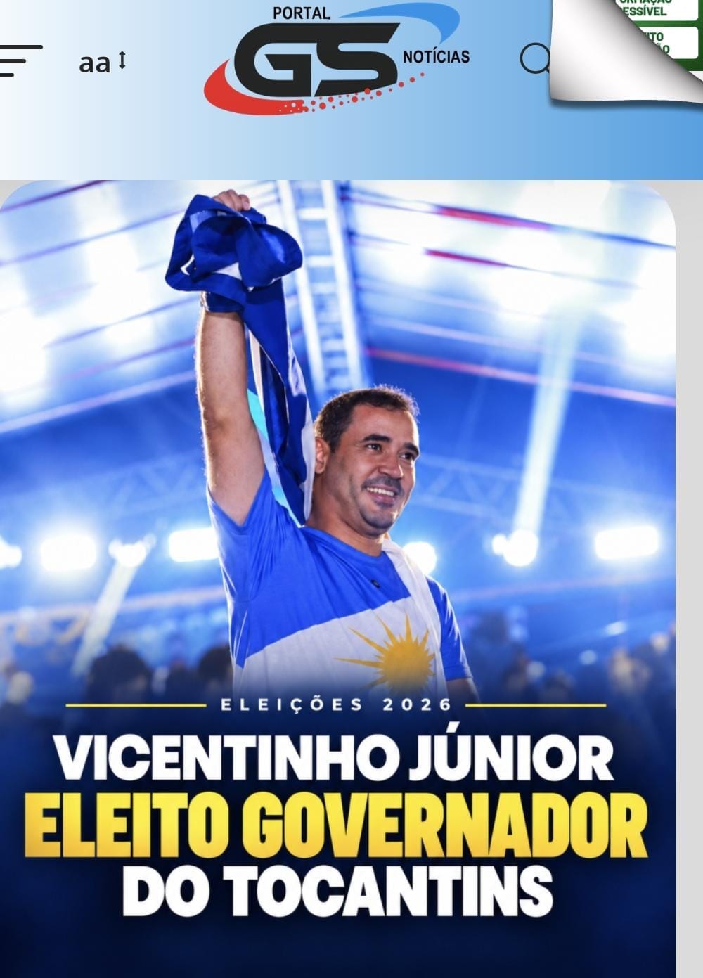 VICENTINHO VIRA A DISPUTA E É ELEITO GOVERNADOR DO TOCANTINS