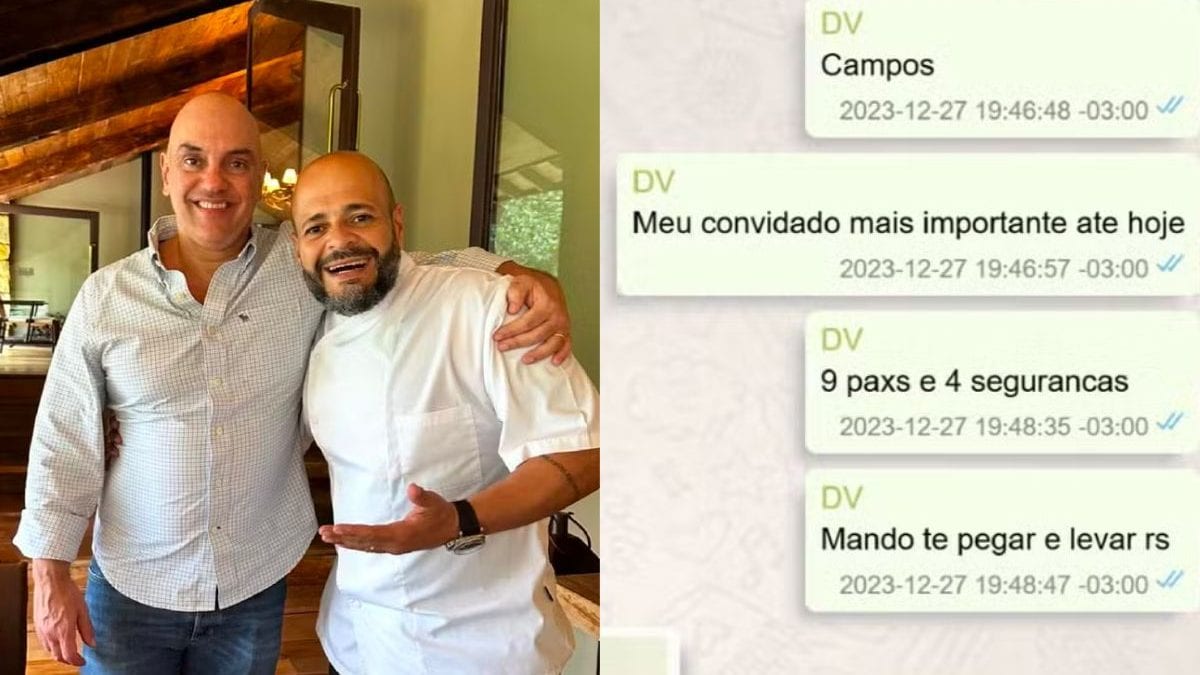 Vorcaro organizou almoço de luxo para Alexandre de Moraes em 30/12/2023