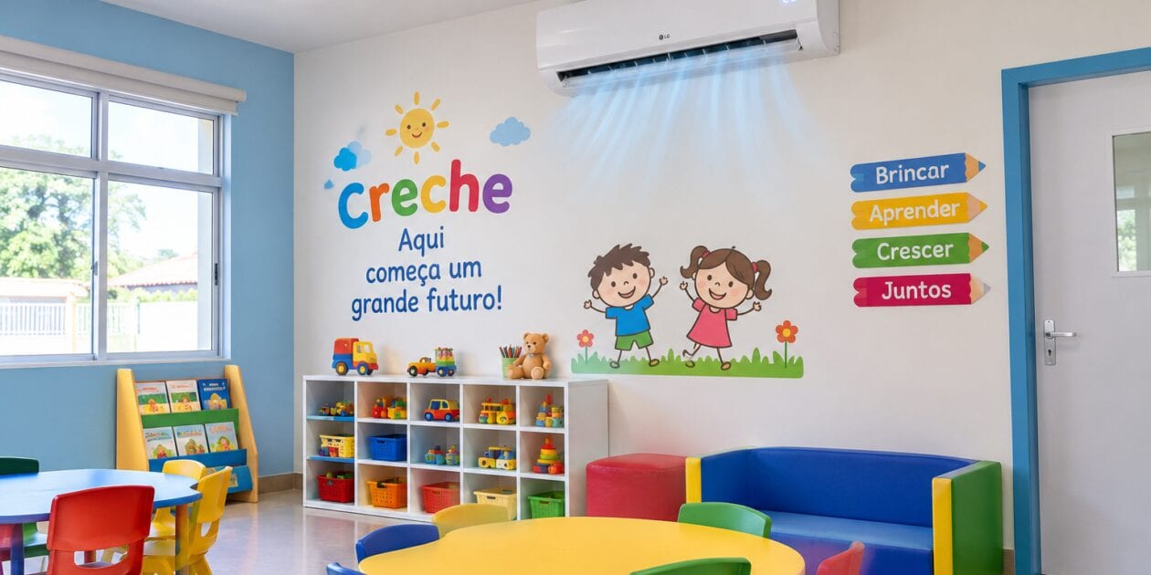 VEREADOR JUNIOR GONZAGA SOLICITOU A INSTALAÇÃO DE APARELHOS DE AR-CONDICIONADO NA CRECHE