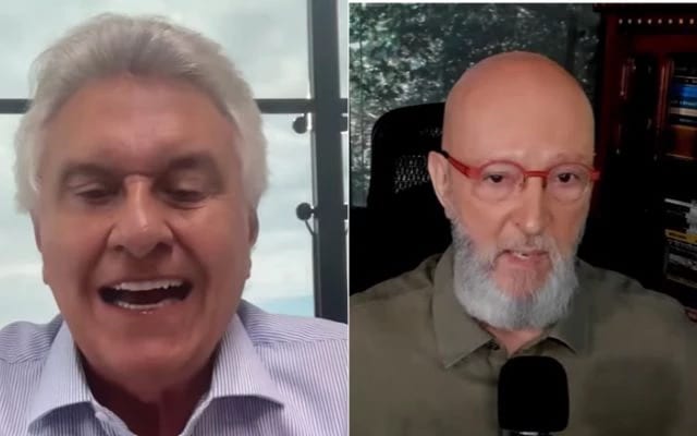 Ronaldo Caiado chama jornalista do UOL de petista durante entrevista e reafirma apoio a Flávio Bolsonaro