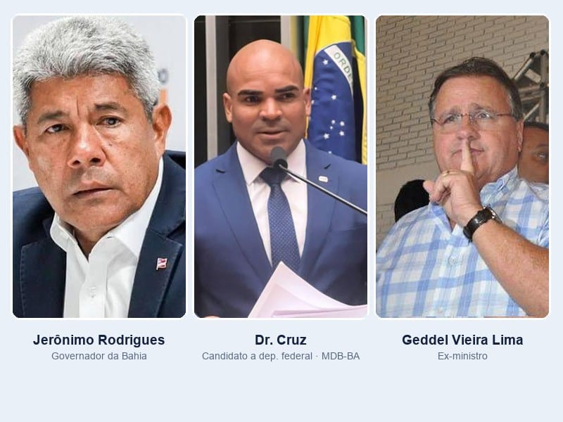 Aliado do governador da Bahia diz que presença de Geddel prejudica a campanha de Jerônimo