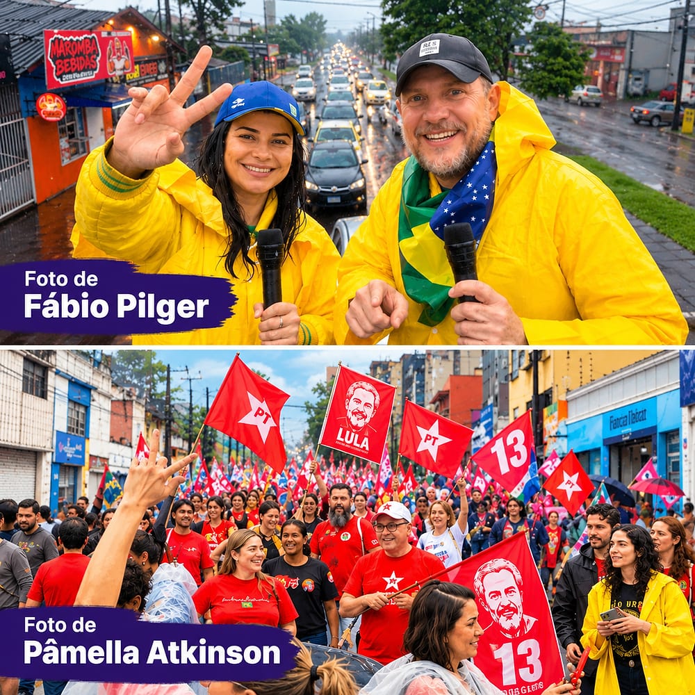 Apoiadores de Lula e Flávio Bolsonaro fazem mobilizações em São Leopoldo na véspera da eleição