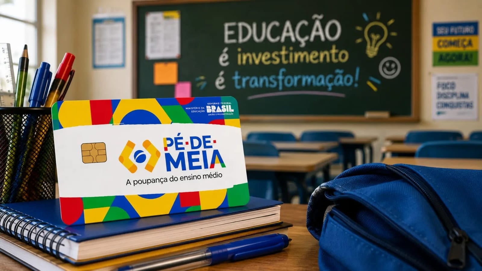 Estudantes podem receber até R$ 225 do Pé-de-Meia a partir de 19 de outubro