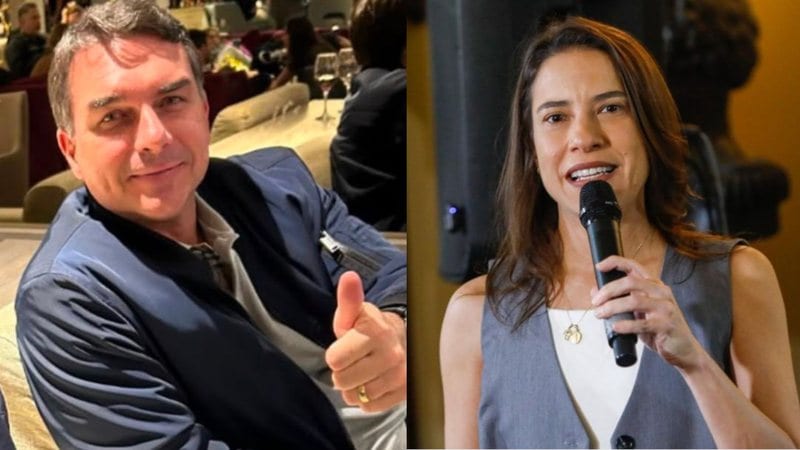 "Será uma honra sentar com Raquel Lyra", acena Flavio Bolsonaro em rede nacional