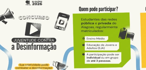 TRE-AL lança concurso de vídeos ‘Juventude contra a Desinformação’