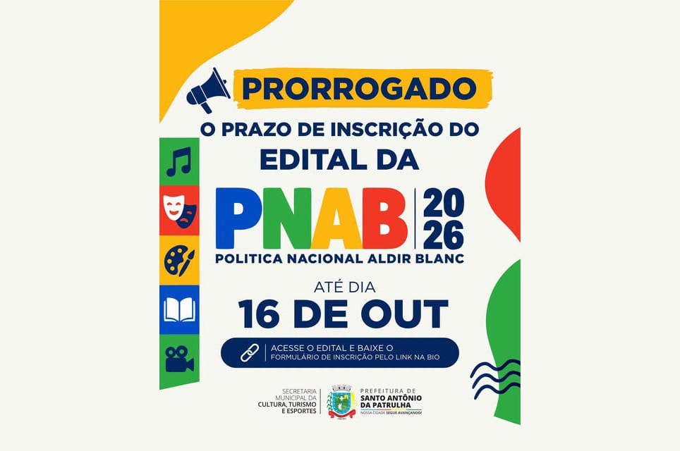 Secretaria de Cultura prorroga prazo de inscrições para projetos culturais