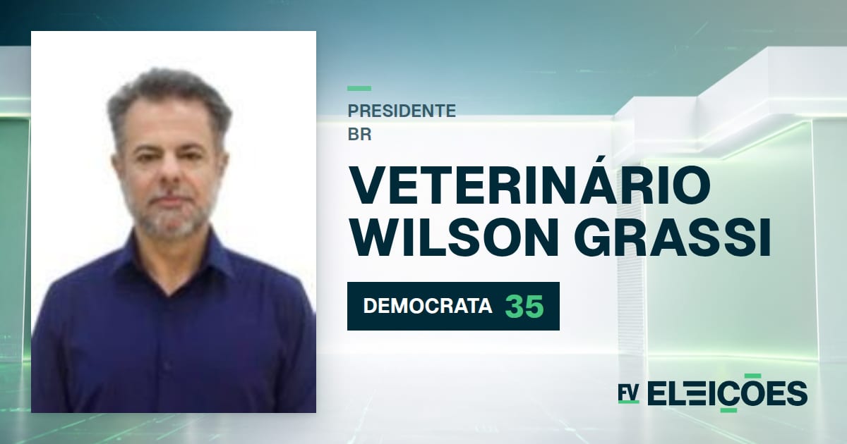 Wilson Grassi, do DEMOCRATA, é candidato a presidente com o número 35