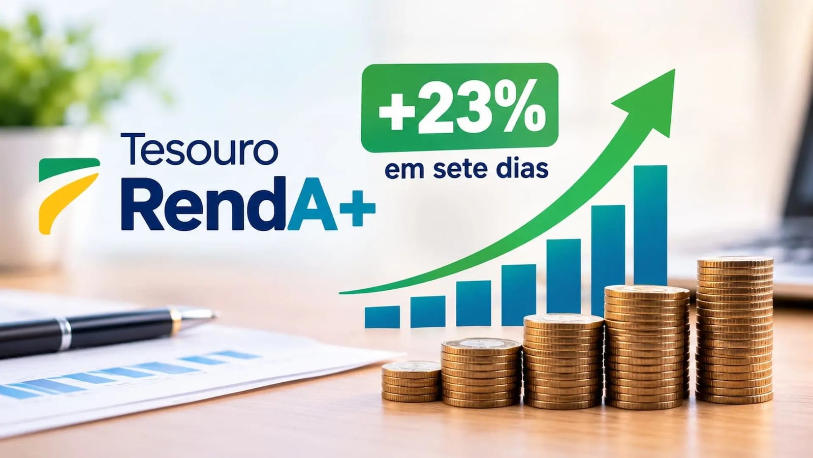 Tesouro RendA+ valoriza até 23% em sete dias e chama atenção de investidores