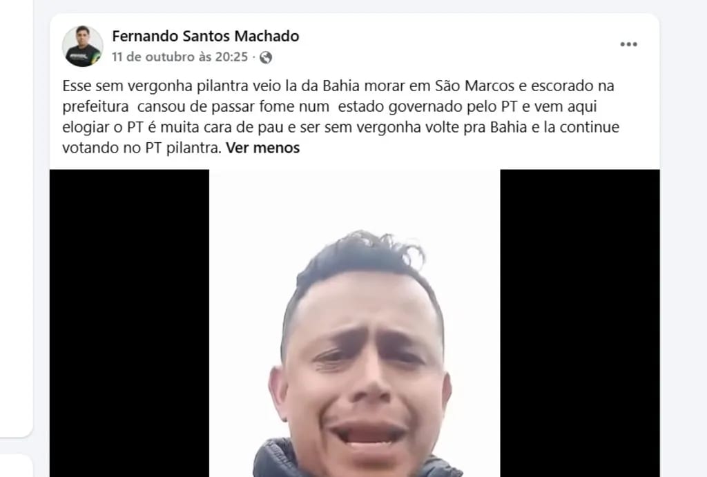 Vereador do PL compartilha vídeo com ofensas a morador, que registra ocorrência na polícia