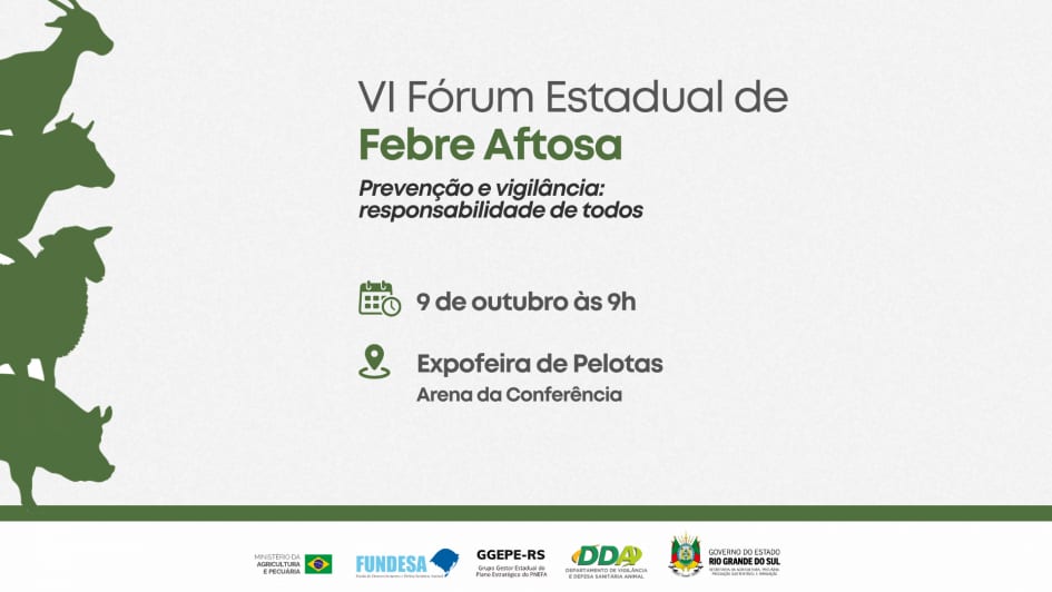 Febre aftosa será tema de fórum durante a Expofeira de Pelotas