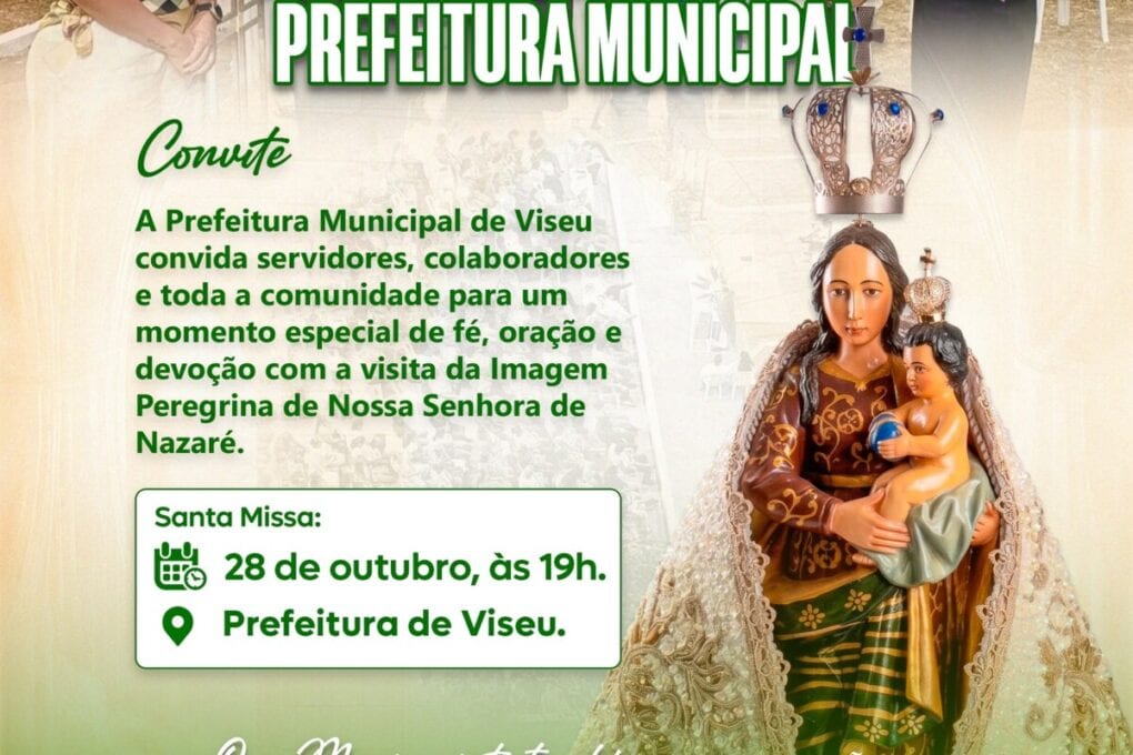 Imagem de Nossa Senhora de Nazaré visitará a Prefeitura de Viseu