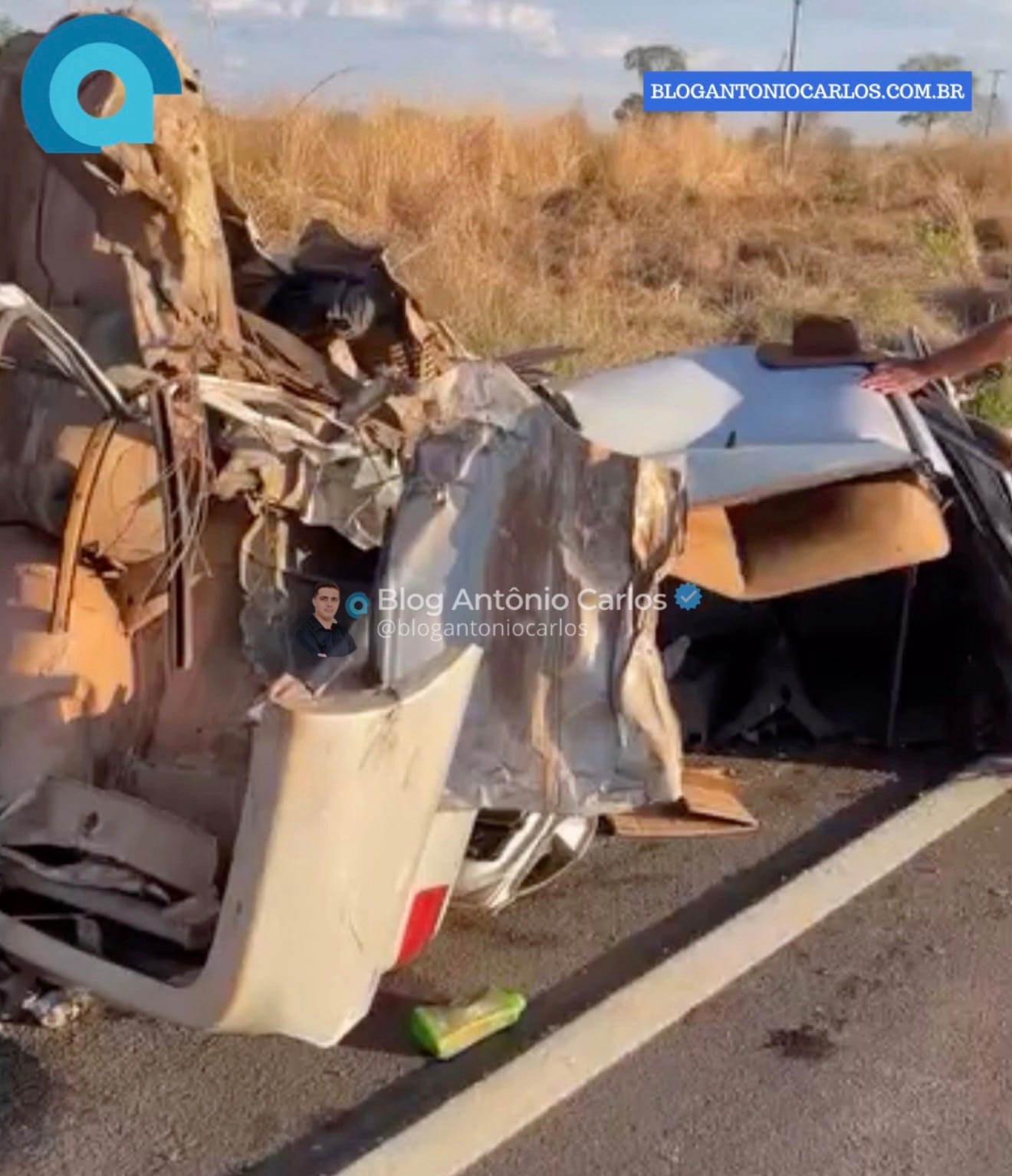 Grave acidente entre dois carros é registrado na GO-110, entre Iaciara-GO