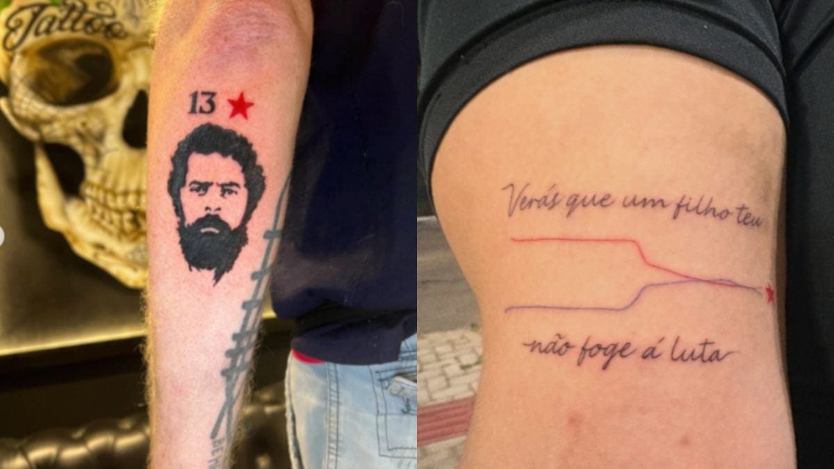 Apoiadores de Lula postam tatuagens em homenagem ao petista