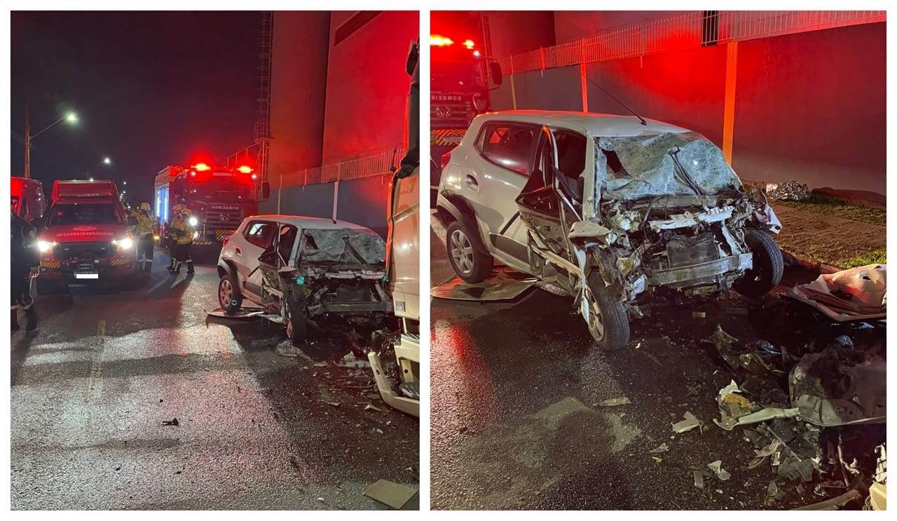 Colisão entre automóvel e caminhão provoca a morte de um homem em Itajaí
