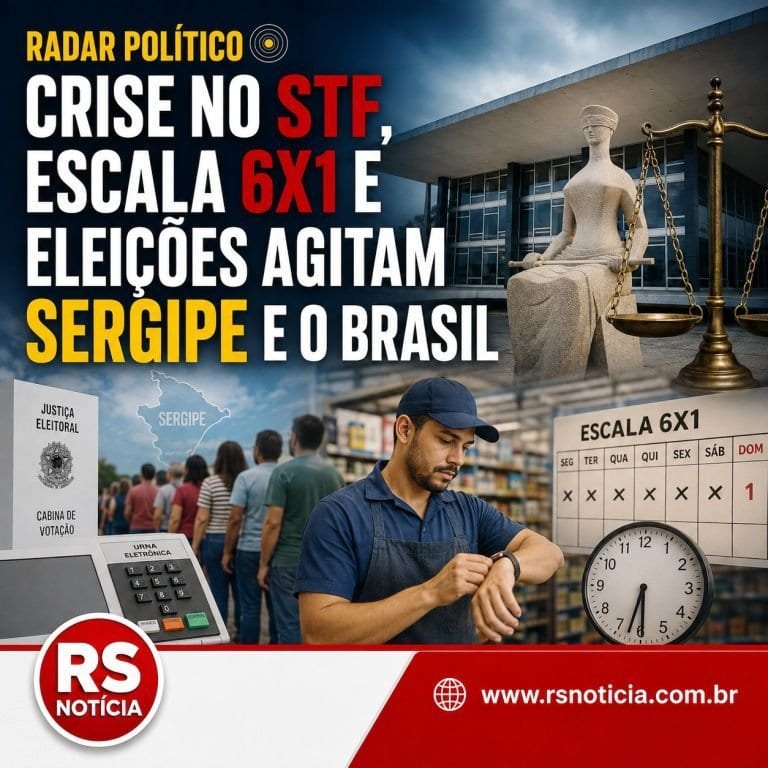 Radar político: crise no STF, escala 6×1 e disputa eleitoral agitam Sergipe e o Brasil
