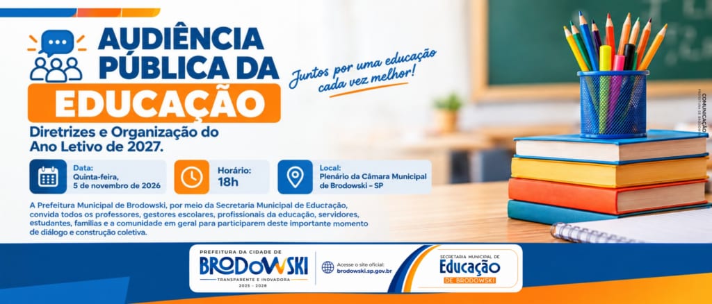 📢 CONVITE | AUDIÊNCIA PÚBLICA DA EDUCAÇÃO
