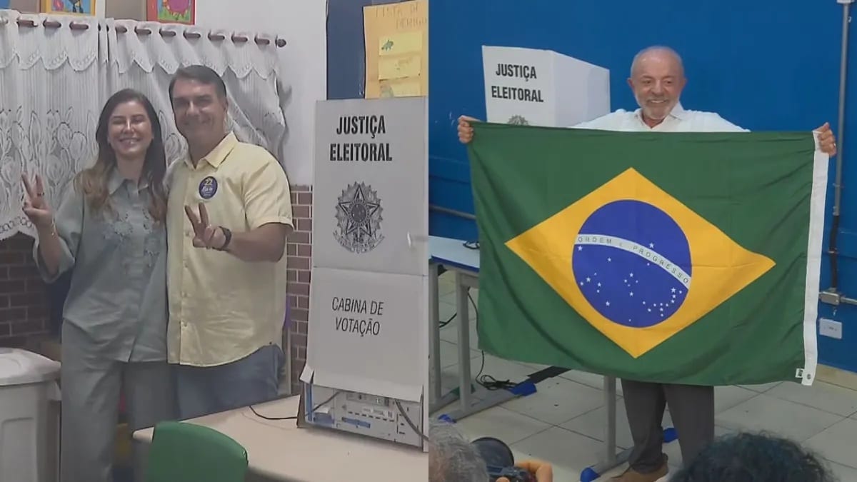 Lula fala em carinho do povo, e Flávio defende mudança, ao votarem no segundo turno