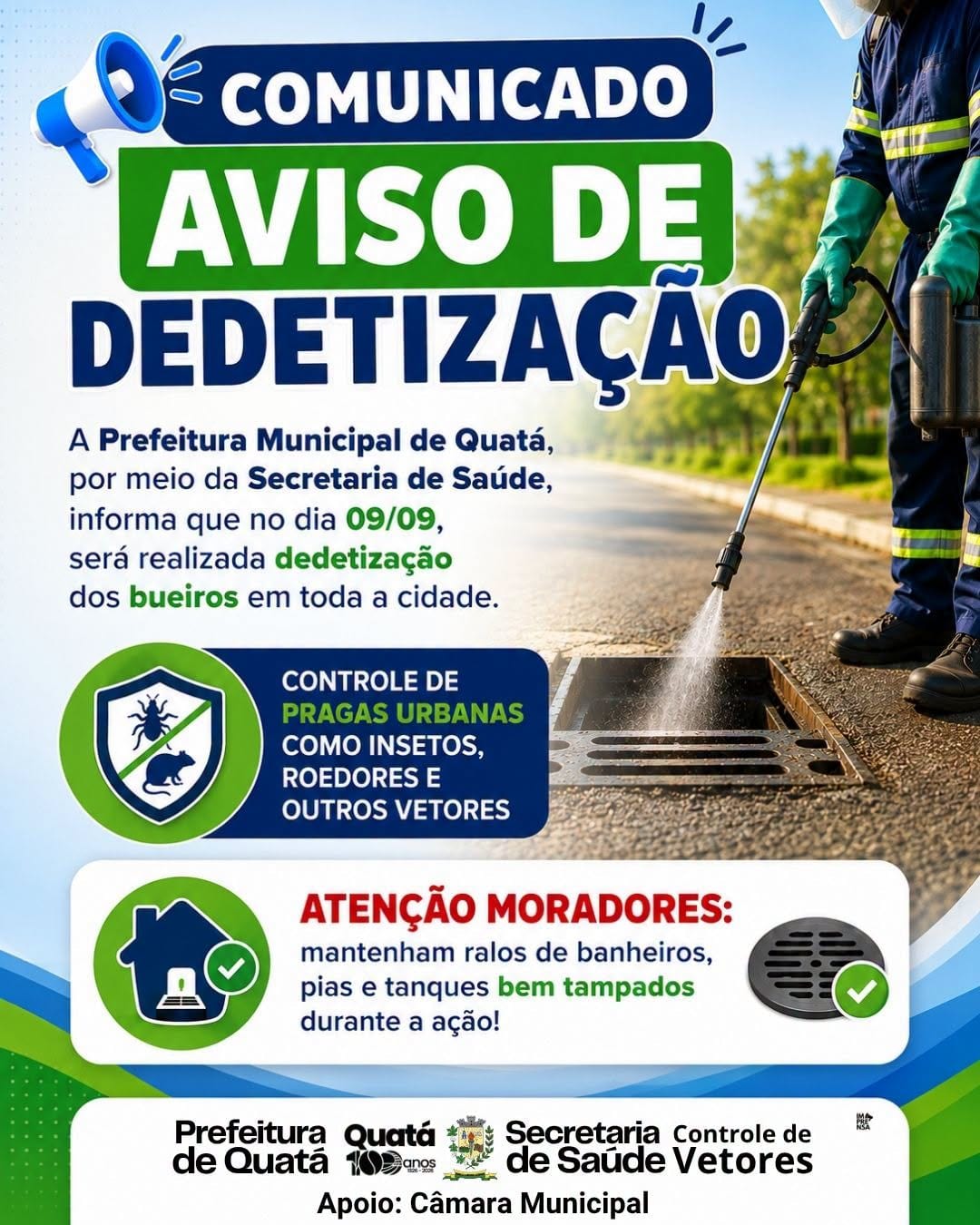 COMUNICADO – AVISO DE DEDETIZAÇÃO