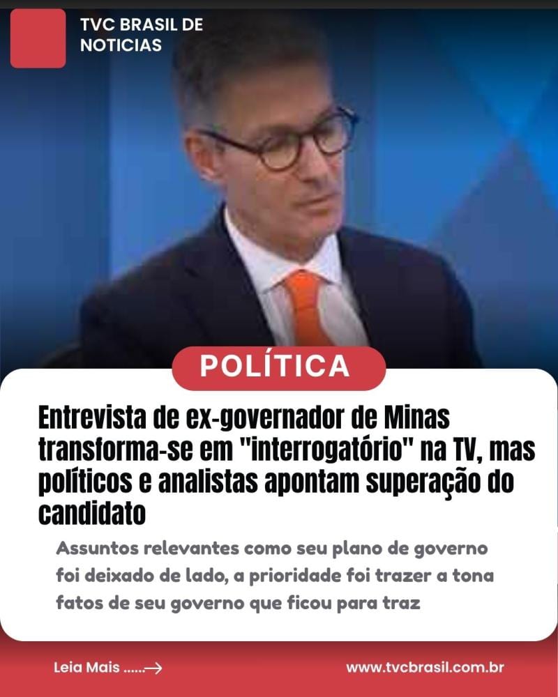 Sabatina com ex-governador de Minas vira interrogatório na TV