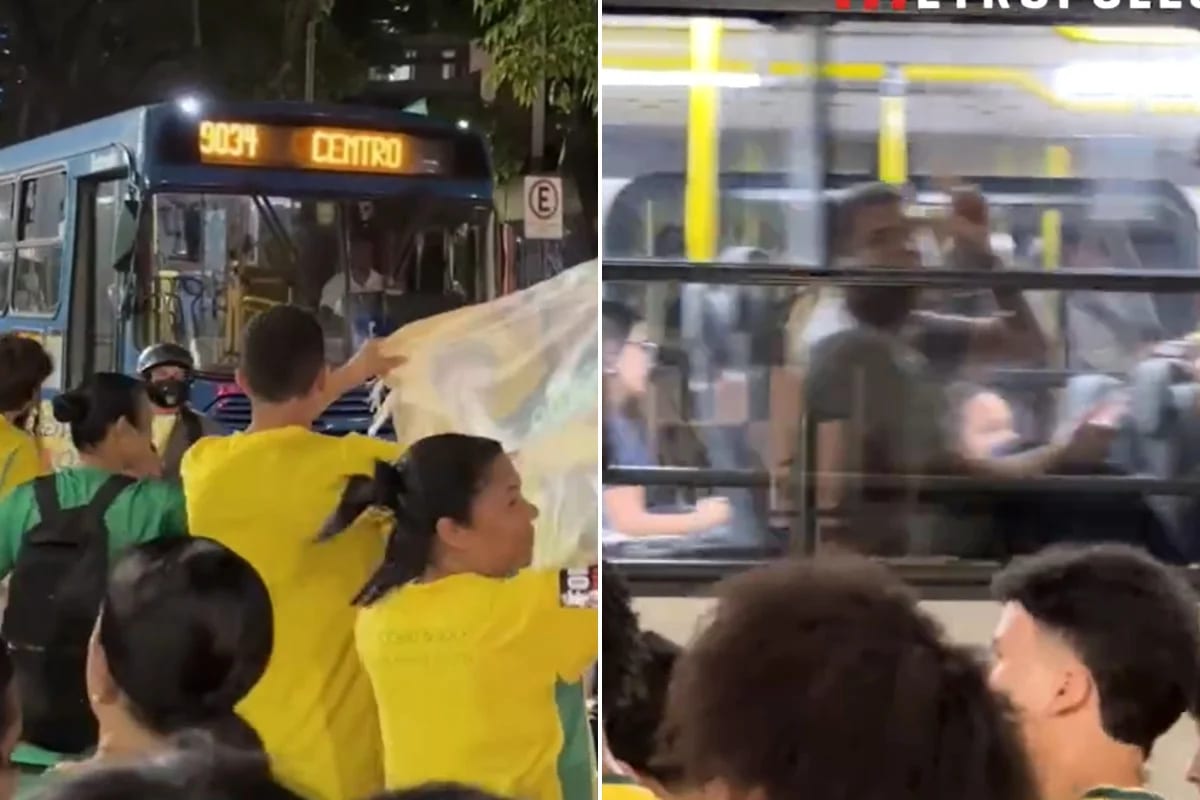 Passageiro faz gesto de 'L' para apoiadores de Nikolas em motociata em BH