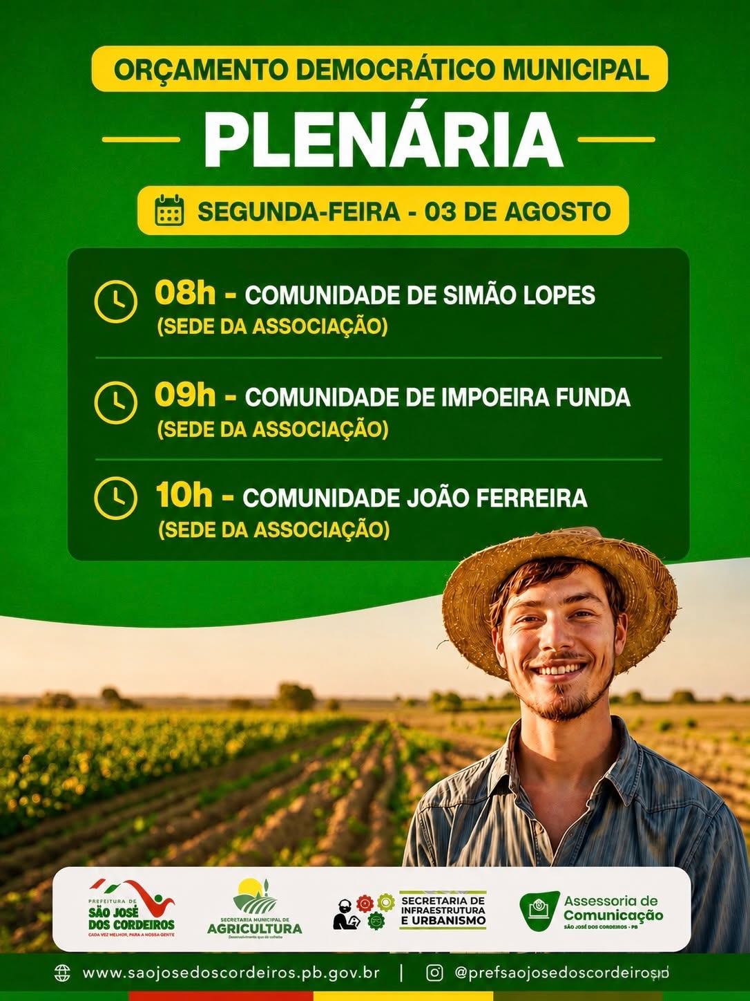 São José dos Cordeiros continua plenárias do Orçamento Democrático 2026