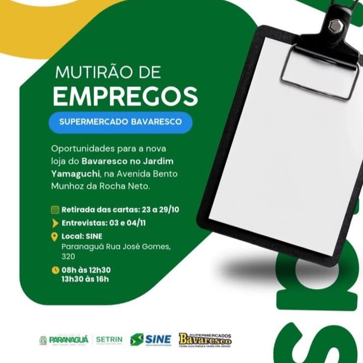 Prefeitura de Paranaguá e Sine apoiam mutirão de empregos em supermercado