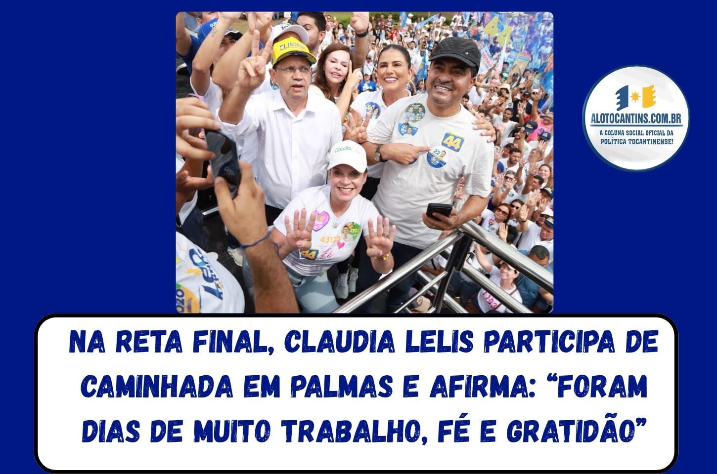 Claudia Lelis faz caminhada em Palmas na véspera da votação