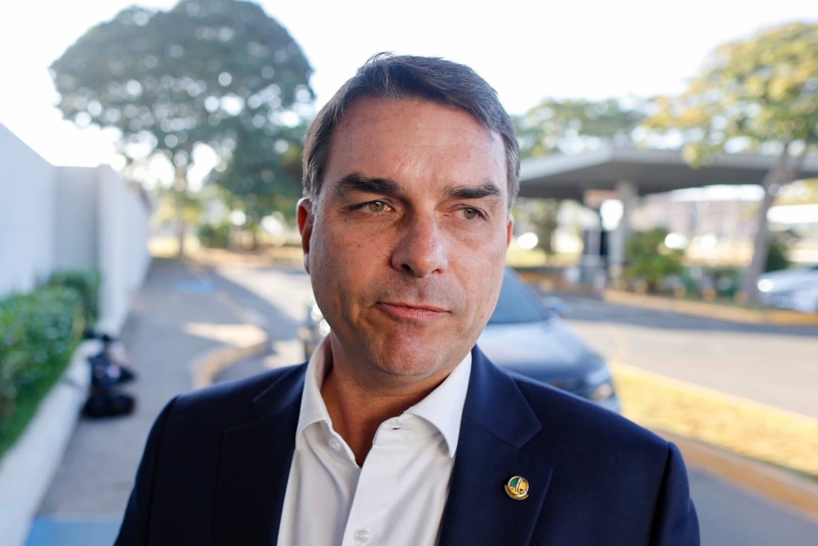Flávio Bolsonaro se reuniu com a cúpula do Bradesco em Osasco nesta 5ª (27.ago.2026)