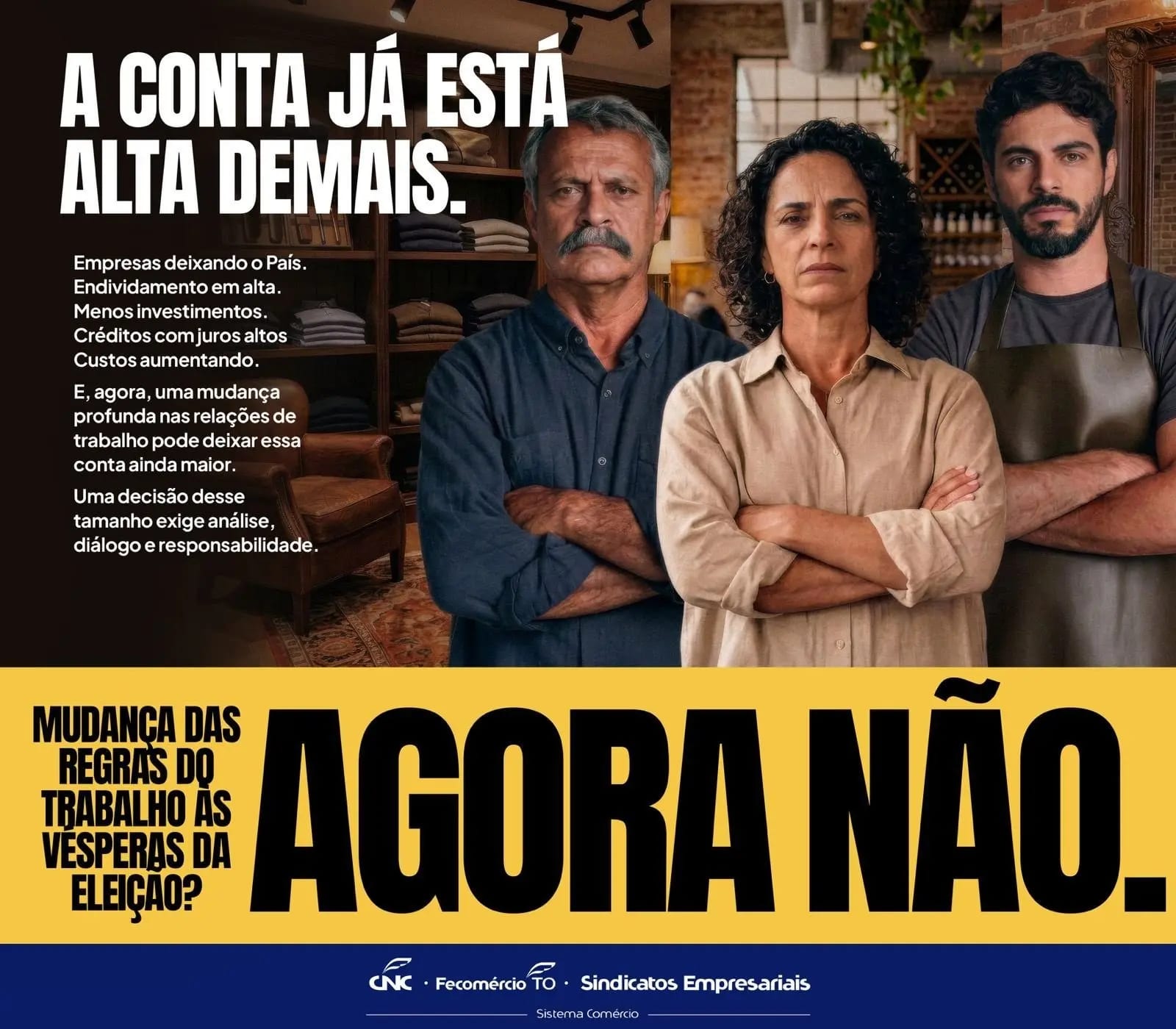 Fecomércio Tocantins se mobiliza contra fim da escala 6×1 e pede que PEC não avance antes das eleições