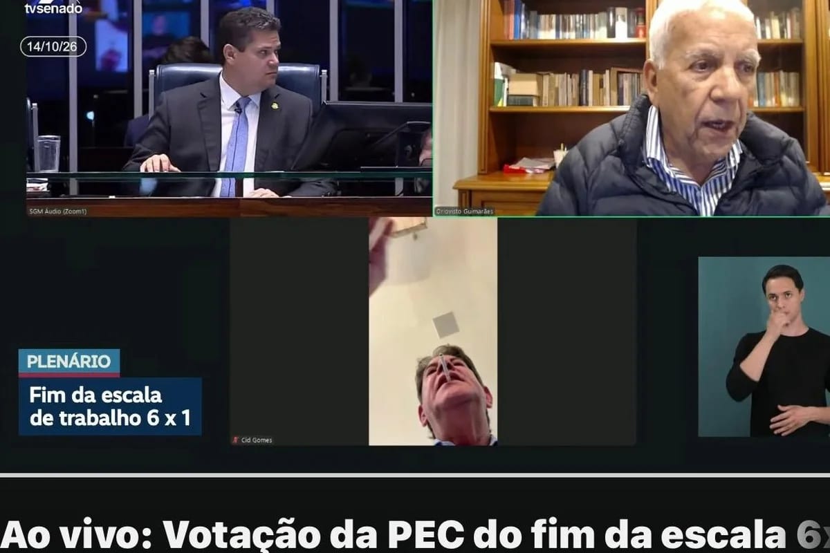 Cid Gomes aparece com cigarro na boca durante votação do fim da escala 6x1