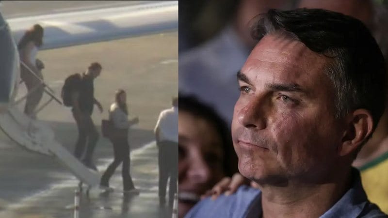 Flávio Bolsonaro e familiares desembarcam nos Estados Unidos