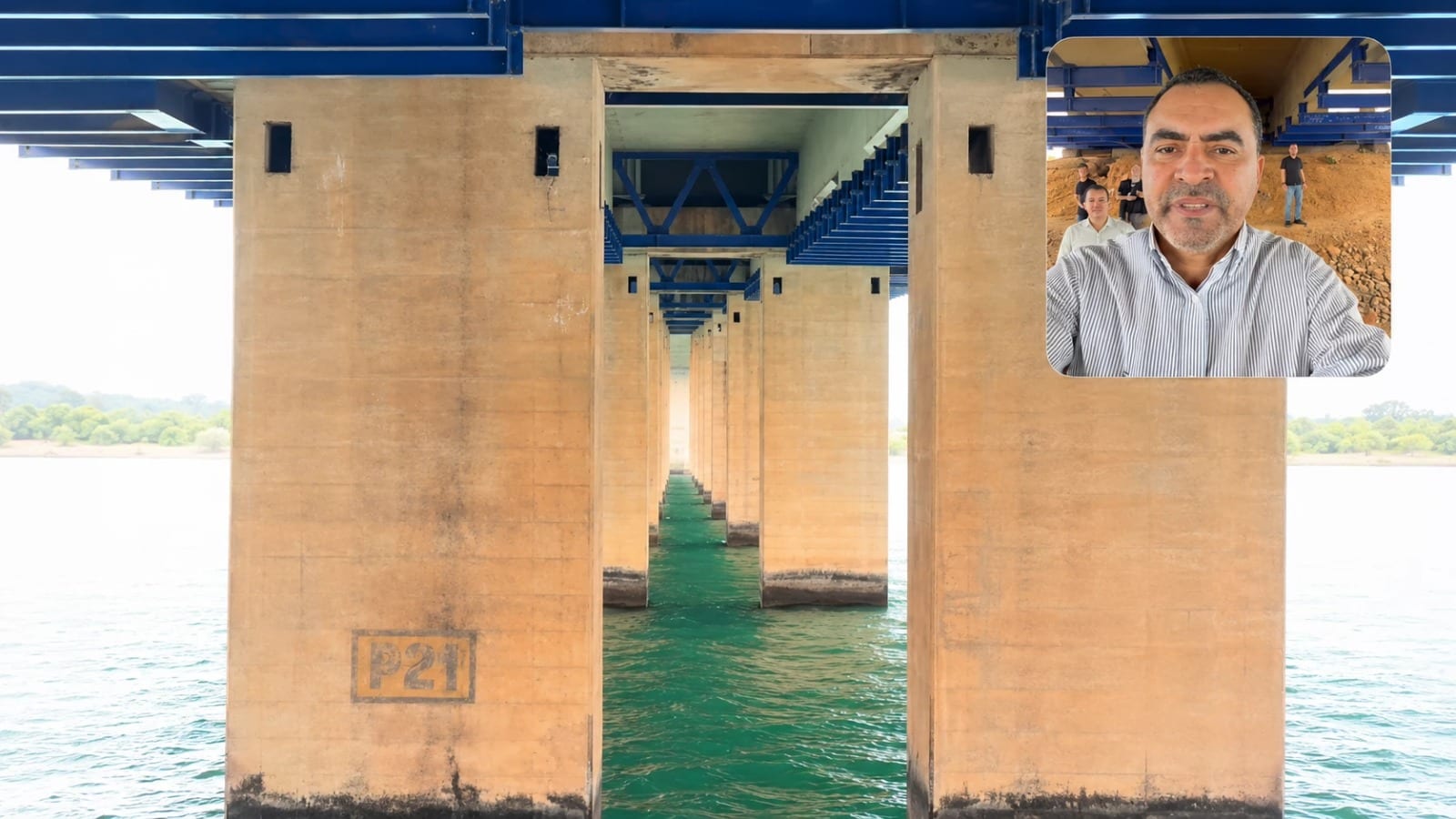 Governador Wanderlei Barbosa visita obras da nova ponte entre Palmas e Luzimangues