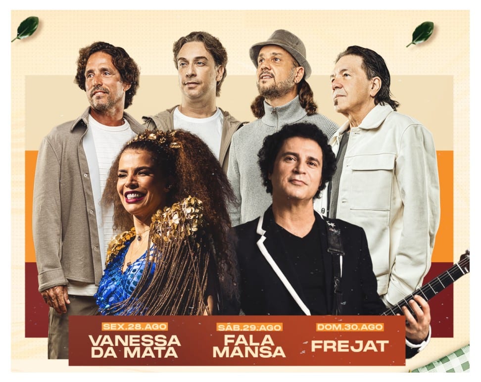 Vanessa da Mata, Falamansa e Frejat são atrações da Rota Gastronômica em Trindade; entrada é solidária