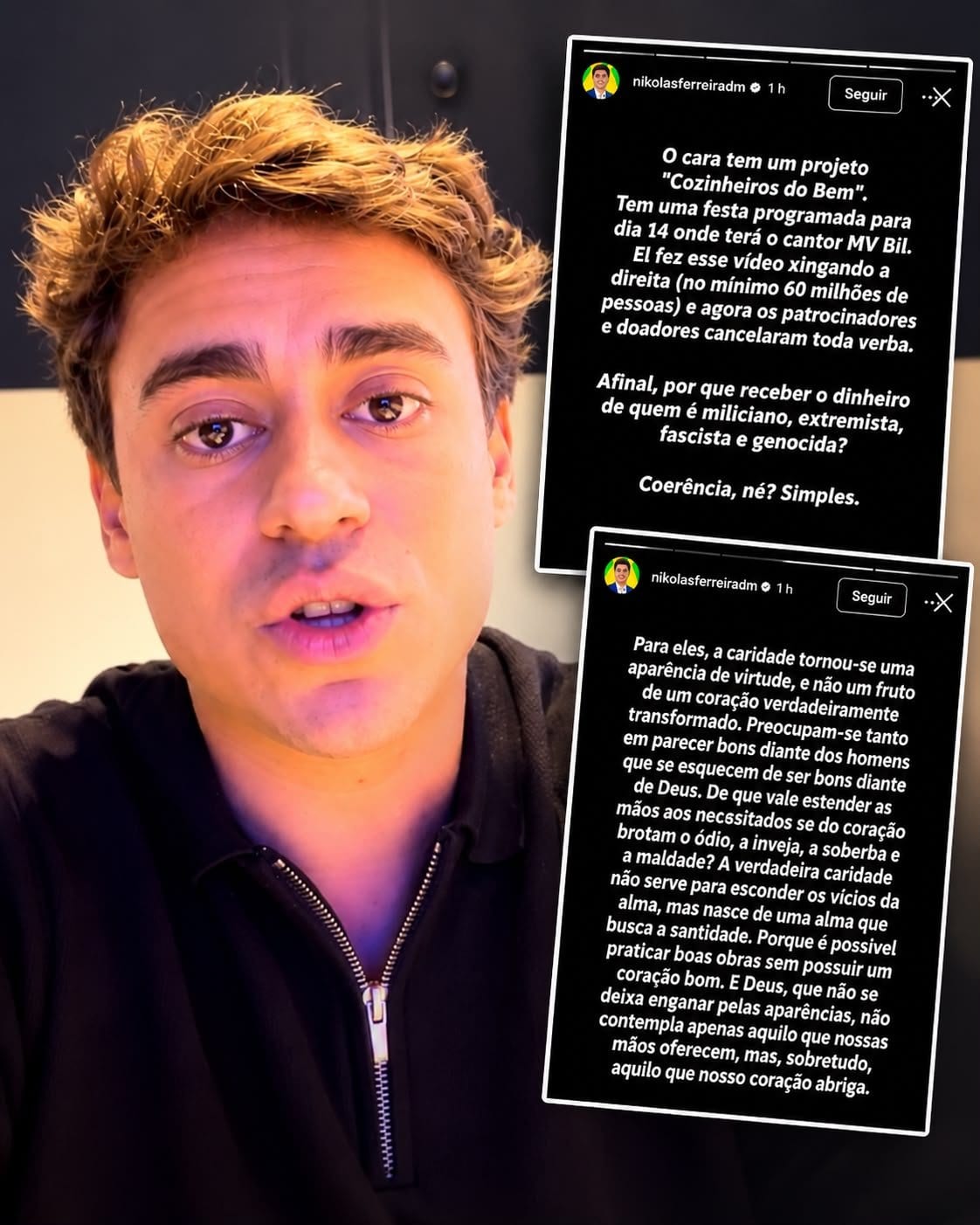Nikolas Ferreira questiona Julio Ritta após perda de doações ao Cozinheiros do Bem