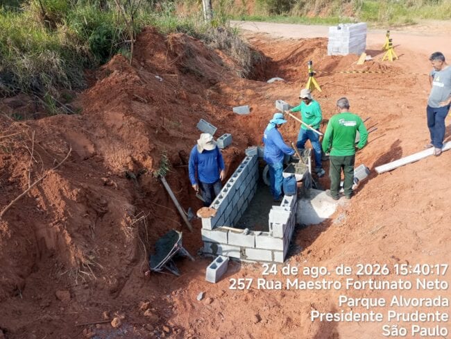 Prefeitura de Presidente Prudente começa drenagem na Estrada das Três Pontes