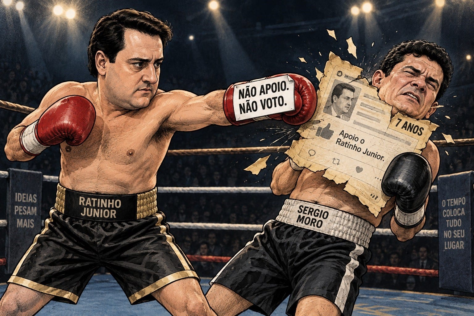 Ratinho Júnior ataca Sergio Moro em horário eleitoral