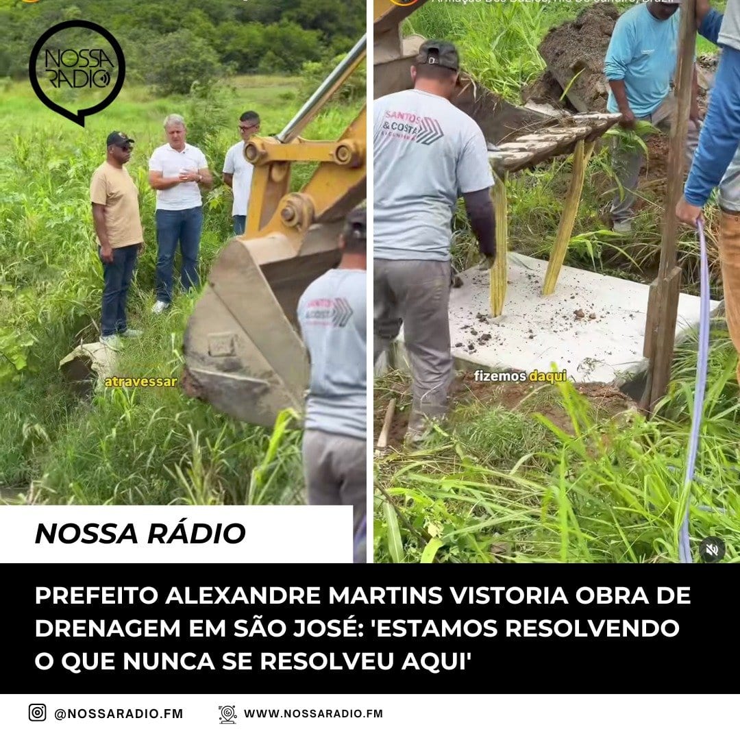 Prefeito Alexandre Martins vistoria obra de drenagem em São José: ‘ Estamos resolvendo o que nunca se resolveu aqui’