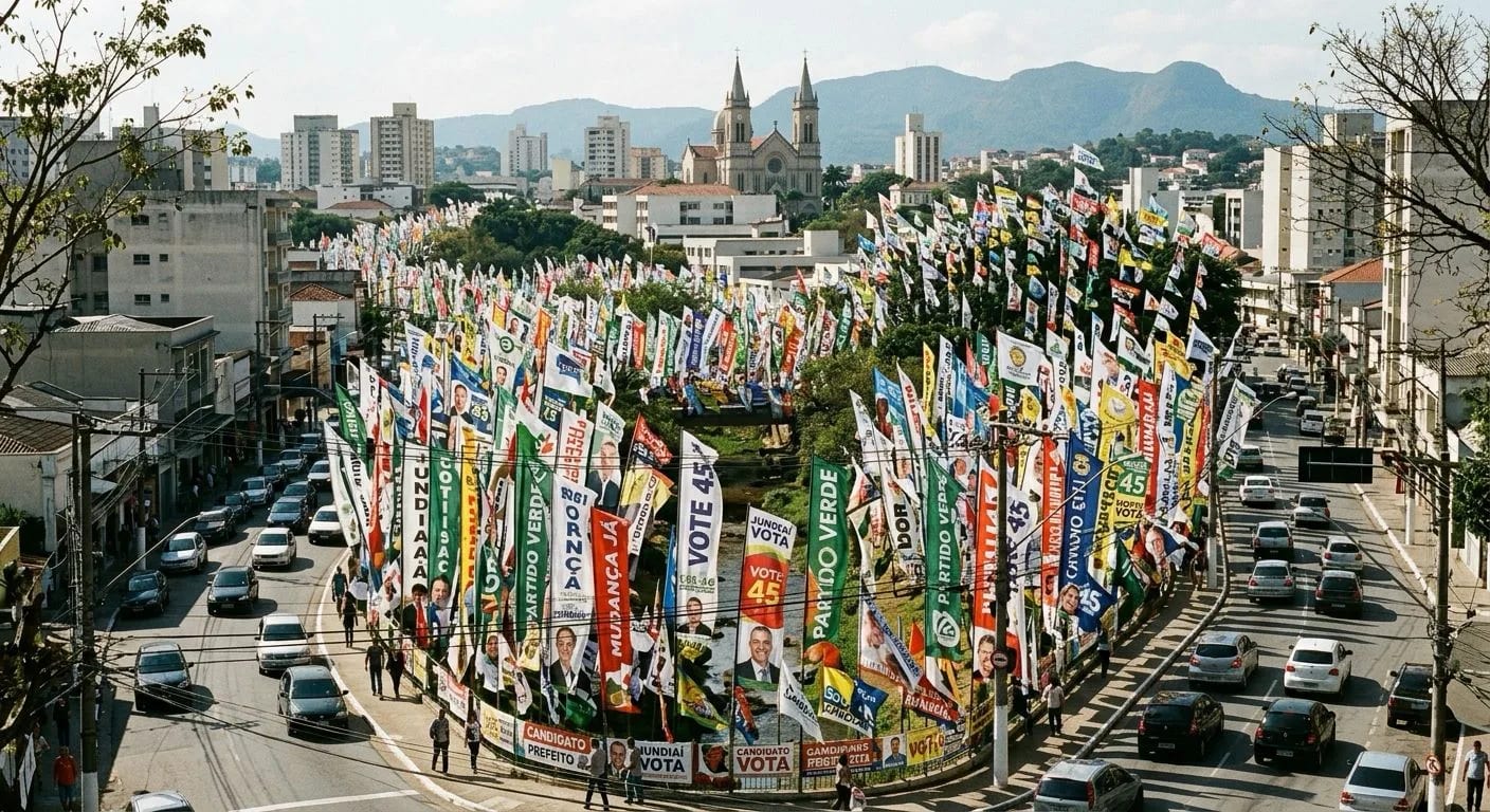 Windbanners invadem ruas de Jundiaí e não constam na lei