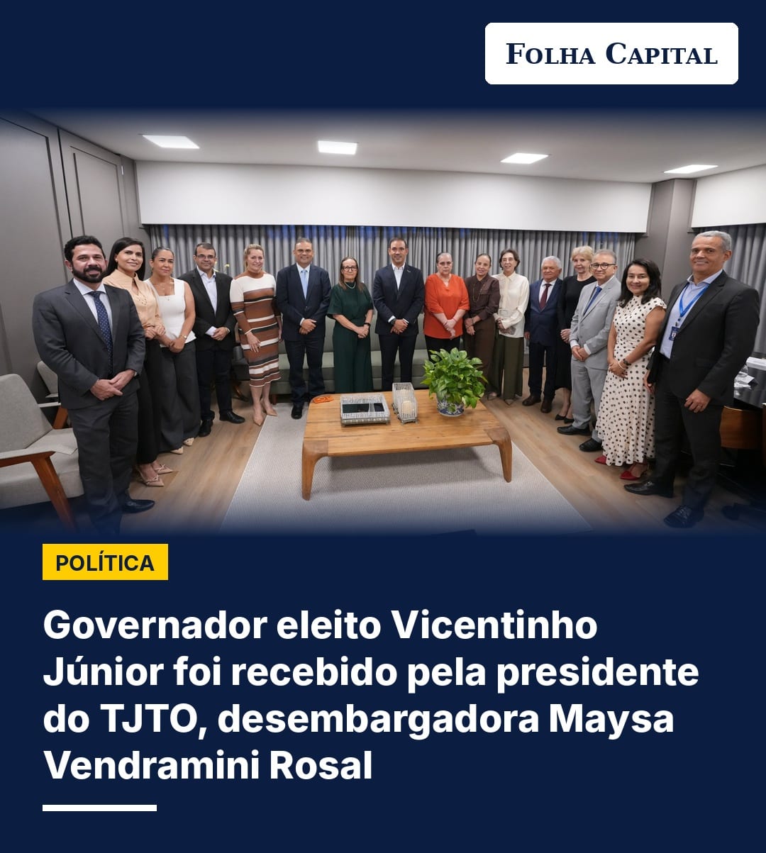Governador eleito Vicentinho Júnior foi recebido pela presidente do TJTO, desembargadora Maysa Vendramini Rosal