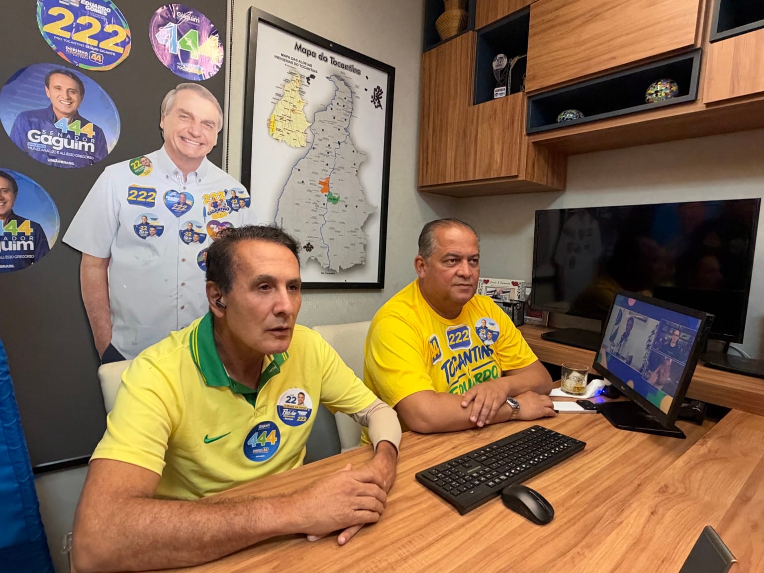 Na véspera da eleição, Eduardo Gomes e Carlos Gaguim participaram de live com Flávio Bolsonaro