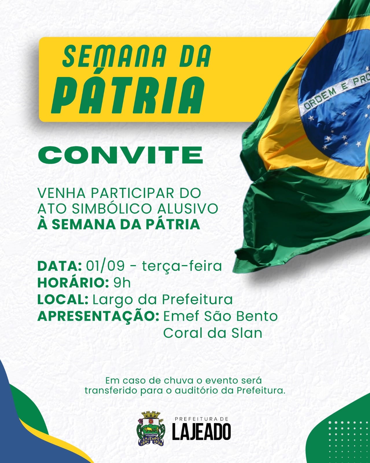 Prefeitura de Lajeado realiza abertura da Semana da Pátria nesta terça-feira